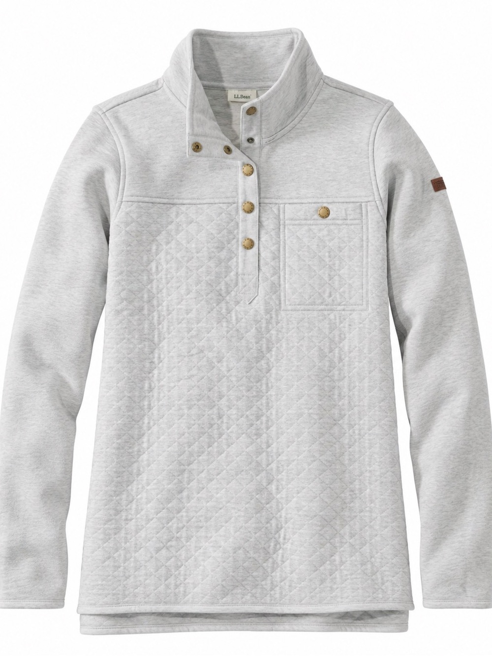 NWOT LL Bean Women's Quilted Sweatshirt, Mockneck Tunic
